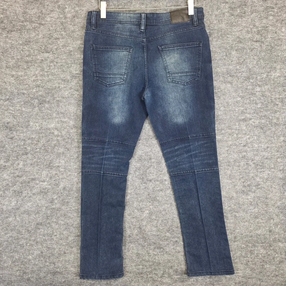 Marc Ecko Cut & Sew Jeans Mens 34x31 Blue Skinny Stretch‎ Denim Pockets Casual